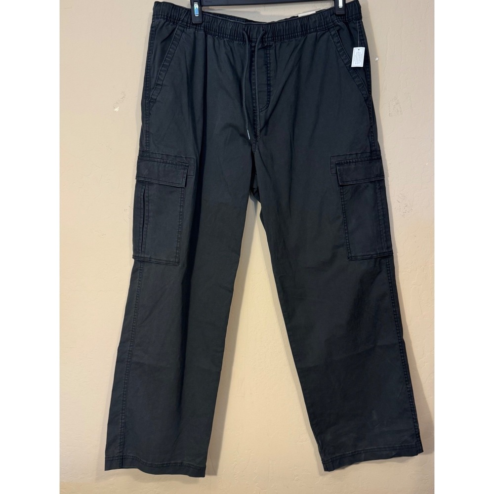 No Boundaries Cargo Pants Men XL ShadowGray Straight Leg Drawstring NEW‎